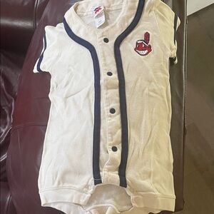 24 month Cream Cleveland Indians Baseball onesie